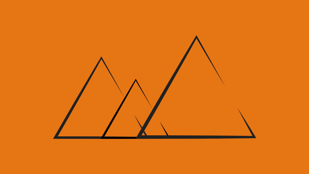 Logo de marque pour Nicolas Contant. Trois triangle de même forme et avec des proportions différentes pour représenter les montagnes.